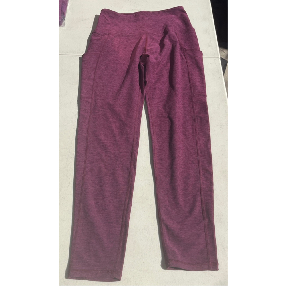 Women's Kirkland Signature Maroon Brushed Leggings S